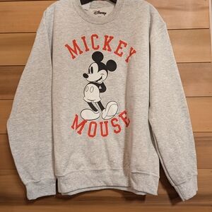 Disney Mickey Mouse Red and Gray Crewneck Sweater